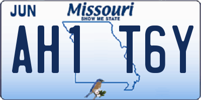 MO license plate AH1T6Y