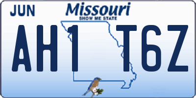 MO license plate AH1T6Z