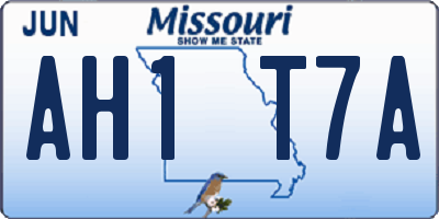 MO license plate AH1T7A