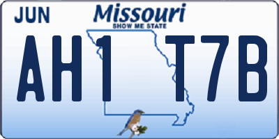 MO license plate AH1T7B