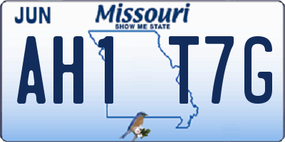 MO license plate AH1T7G