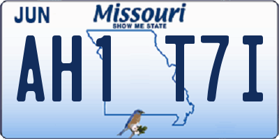 MO license plate AH1T7I