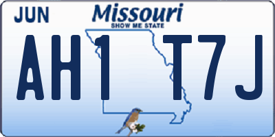 MO license plate AH1T7J