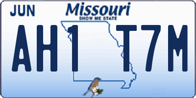 MO license plate AH1T7M