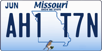 MO license plate AH1T7N