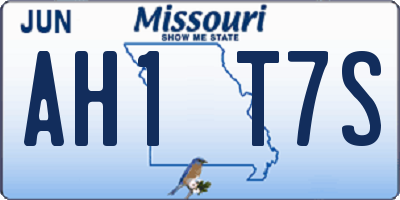 MO license plate AH1T7S