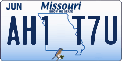 MO license plate AH1T7U