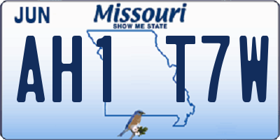 MO license plate AH1T7W