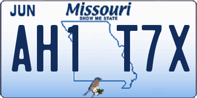 MO license plate AH1T7X