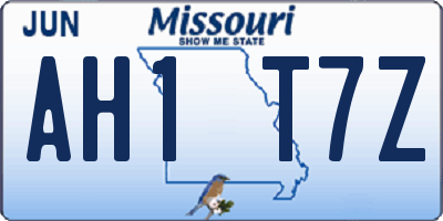 MO license plate AH1T7Z