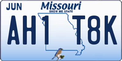 MO license plate AH1T8K