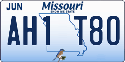 MO license plate AH1T8O