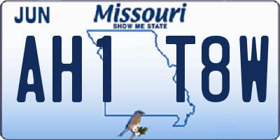 MO license plate AH1T8W