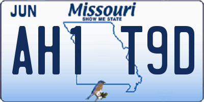 MO license plate AH1T9D