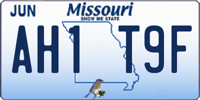 MO license plate AH1T9F
