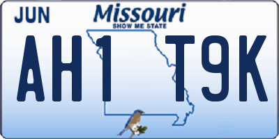 MO license plate AH1T9K
