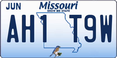 MO license plate AH1T9W