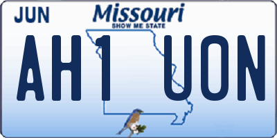 MO license plate AH1U0N
