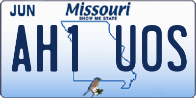 MO license plate AH1U0S
