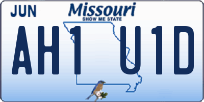 MO license plate AH1U1D