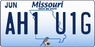 MO license plate AH1U1G