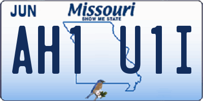 MO license plate AH1U1I