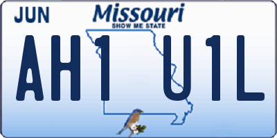 MO license plate AH1U1L
