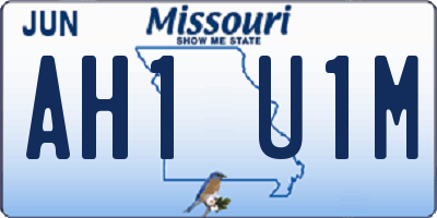 MO license plate AH1U1M