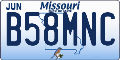 MO license plate B58MNC