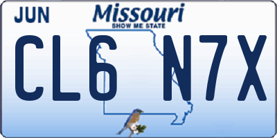 MO license plate CL6N7X