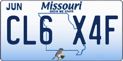 MO license plate CL6X4F