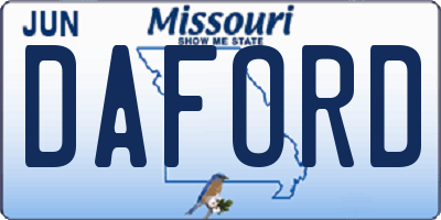 MO license plate DAFORD