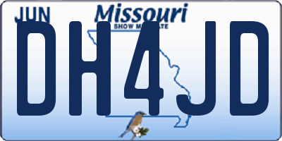 MO license plate DH4JD
