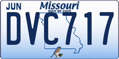 MO license plate DVC717