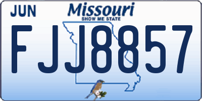 MO license plate FJJ8857