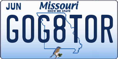 MO license plate GOG8TOR
