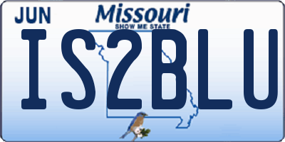 MO license plate IS2BLU