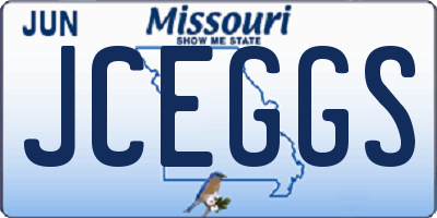 MO license plate JCEGGS