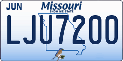 MO license plate LJU7200
