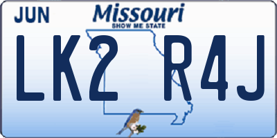 MO license plate LK2R4J