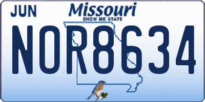 MO license plate NOR8634