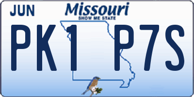 MO license plate PK1P7S