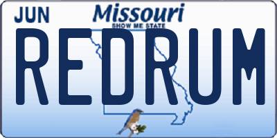 MO license plate REDRUM