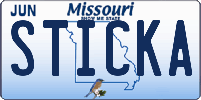 MO license plate STICKA