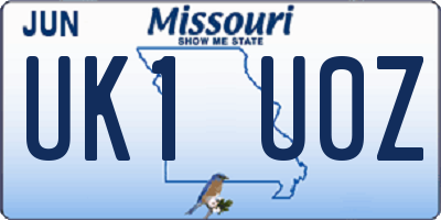 MO license plate UK1U0Z