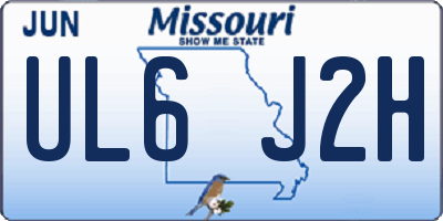 MO license plate UL6J2H