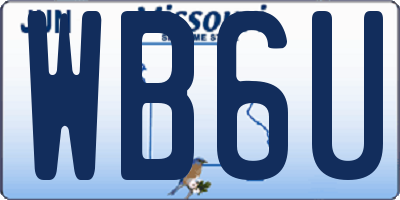 MO license plate WB6U