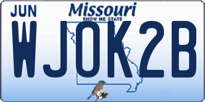 MO license plate WJOK2B