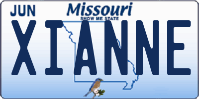 MO license plate XIANNE