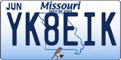 MO license plate YK8EIK